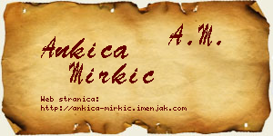 Ankica Mirkić vizit kartica